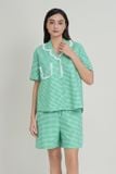  BSK011W41-BỘ PIJAMA SHORT CHẤT KATE CÓ PHỐI REN, HỌA TIẾT MÀU SẮC CHO NOEL 