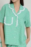  BSK011W41-BỘ PIJAMA SHORT CHẤT KATE CÓ PHỐI REN, HỌA TIẾT MÀU SẮC CHO NOEL 