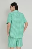  BSK011W41-BỘ PIJAMA SHORT CHẤT KATE CÓ PHỐI REN, HỌA TIẾT MÀU SẮC CHO NOEL 