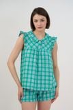  BSK014S33-BỘ KATE SHORT THIẾT KẾ CỔ SEN VÀ PHỐI TAY BÈO XINH XẮN VỚI HỌA TIẾT CARO TẠO CẢM GIÁC THOẢI MÁI VÀ TƯƠI TRẺ. 