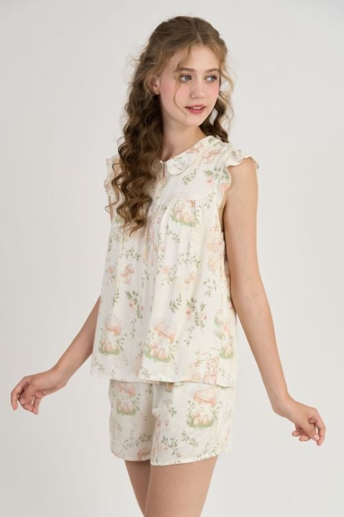  BSK016S31-BỘ TOLE SHORT THIẾT KẾ CỔ SEN VÀ PHỐI TAY BÈO XINH XẮN , TẠO CẢM GIÁC THOẢI MÁI VÀ TƯƠI TRẺ. 