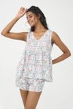  BSK036S31-BỘ SHORT TOLE CỔ V VỚI HOẠ TIẾT HOA LÁ MANG ĐẾN CẢM GIÁC TƯƠI MỚI VÀ NGỌT NGÀO. 