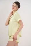  BSS010S52-BỘ SHORT SATIN VỚI THIẾT KẾ CỔ PIJAMA MANG PHONG CÁCH NHẸ NHÀNG VÀ THOẢI MÁI KHI MẶC 