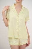  BSS010S52-BỘ SHORT SATIN VỚI THIẾT KẾ CỔ PIJAMA MANG PHONG CÁCH NHẸ NHÀNG VÀ THOẢI MÁI KHI MẶC 