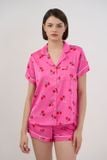  BSS018S44-BỘ SHORT SATIN CỔ PIJAMA VỚI CHẤT LIỆU MỀM MỊN, MÁT MẺ MANG LẠI CẢM GIÁC THOẢI MÁI VÀ SANG TRỌNG KHI MẶC. 