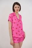  BSS018S44-BỘ SHORT SATIN CỔ PIJAMA VỚI CHẤT LIỆU MỀM MỊN, MÁT MẺ MANG LẠI CẢM GIÁC THOẢI MÁI VÀ SANG TRỌNG KHI MẶC. 
