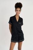  BSS019S41-BỘ SHORT SATIN CỔ PIJAMA VỚI CHẤT LIỆU MỀM MỊN, MÁT MẺ MANG LẠI CẢM GIÁC THOẢI MÁI VÀ SANG TRỌNG KHI MẶC. 