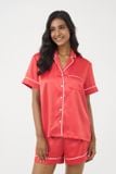  BSS081S41-BỘ SHORT SATIN CAO CẤP CỔ PIJAMA VỚI MÀU SẮC ĐỎ MANG NÉT SANG TRỌNG VÀ NỔI BẬT CHO MÙA TẾT 