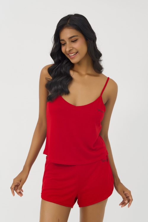 BST011S42-BỘ SHORT 2 DÂY THUN COTTON MÀU SẮC CHO MÙA GIÁNG SINH