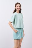  BST030W41-BỘ PHỐI QUẦN SHORT NỈ VÀ ÁO THUN COTTON CHO MÙA GIÁNG SINH 