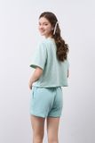  BST030W41-BỘ PHỐI QUẦN SHORT NỈ VÀ ÁO THUN COTTON CHO MÙA GIÁNG SINH 
