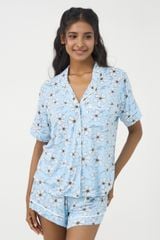 BST060W43-BỘ SHORT THUN PIJAMA THIẾT KẾ TỪ CHẤT LIỆU THUN CO GIÃN, MỀM MẠI MANG LẠI SỰ THOẢI MÁI CHO MÙA  HÈ