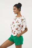  BST070W41-BỘ SHORT PHỐI QUẦN NỈ VÀ ÁO THUN IN HỌA TIẾT NOEL 