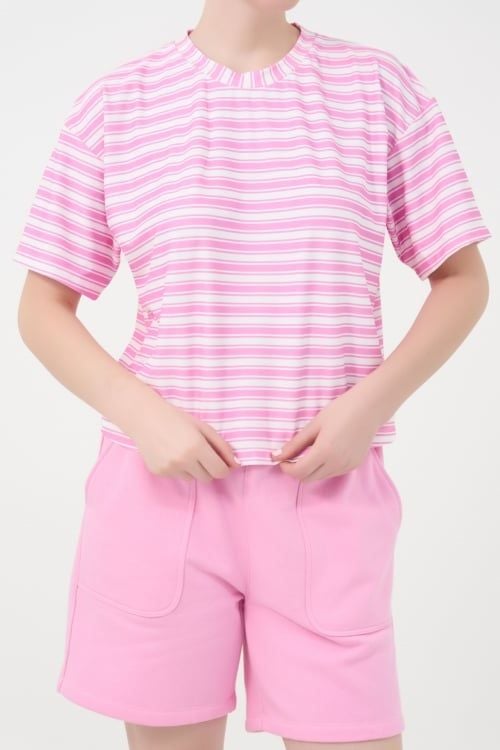  BST080W41-BỘ SHORT THUN VỚI THIẾT KẾ ÁO CROPTOP MANG PHONG CÁCH TRẺ TRUNG VÀ NĂNG ĐỘNG, TẠO CẢM GIÁC THOẢI MÁI KHI MẶC 