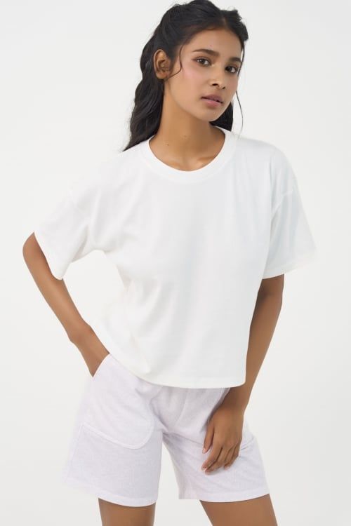  BST080W44-BỘ SHORT THUN VỚI THIẾT KẾ ÁO CROPTOP MANG PHONG CÁCH TRẺ TRUNG VÀ NĂNG ĐỘNG, TẠO CẢM GIÁC THOẢI MÁI KHI MẶC 