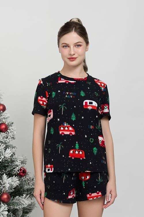  BST151W31-BỘ THUN SHORT CỔ TRÒN, HỌA TIẾT ĐẶC TRƯNG MÙA NOEL 