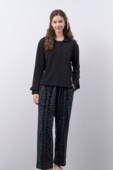 BTD010W41-BỘ PHỐI QUẦN THUN DA CÁ VÀ ÁO DÀI TAY THU ĐÔNG