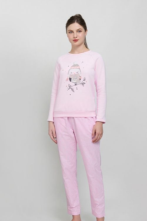  BTD042W92-BỘ PHỐI QUẦN KATE VỚI ÁO NỈ DÀI TAY IN HÌNH CHO NOEL 