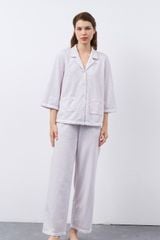 BTD090W41-BỘ PIJAMA DÀI VỚI CHẤT THUN CHO MÙA THU ĐÔNG