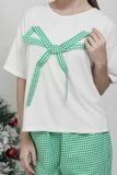  BTD170W41-BỘ PHỐI QUẦN KATE VỚI ÁO THUN COTTON CHO NOEL 