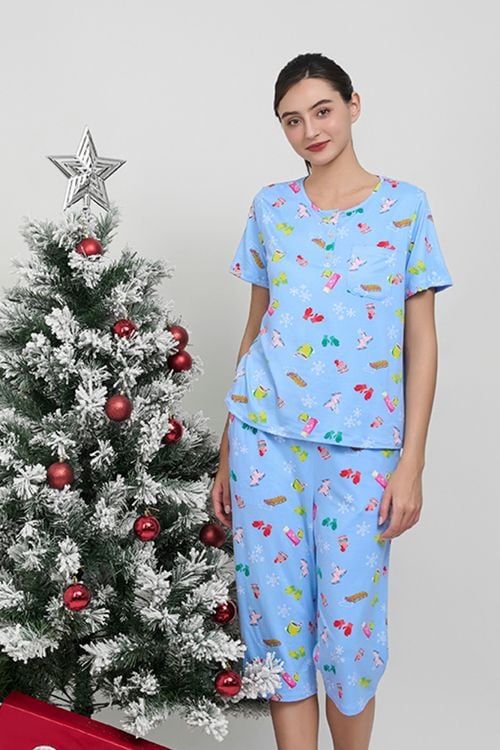  BTL050W41-BỘ LỬNG THUN COTTON, CỔ TRÒN VỚI HỌA TIẾT ĐẶC TRƯNG NOEL 