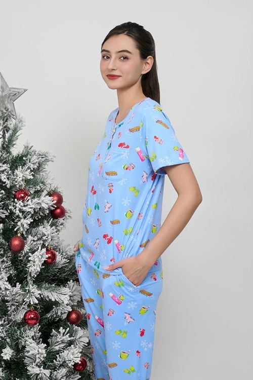  BTL050W41-BỘ LỬNG THUN COTTON, CỔ TRÒN VỚI HỌA TIẾT ĐẶC TRƯNG NOEL 