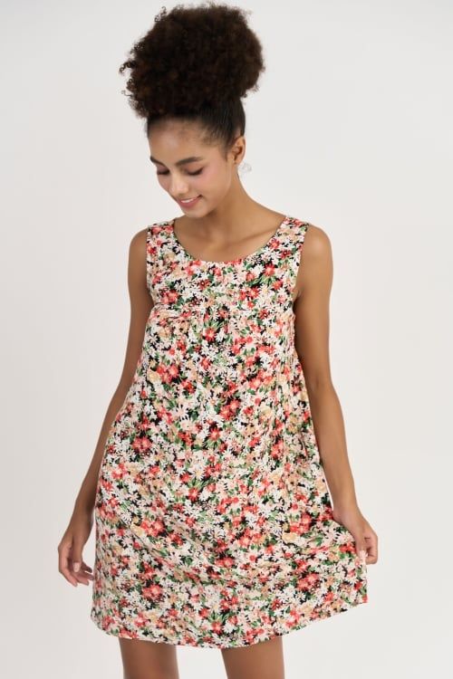  DDK01S5K05-ĐẦM TOLE VỚI THIẾT KẾ CỔ TRÒN TRÊN NỀN VẢI HOA TẠO NÉT DỊU DÀNG, NỮ TÍNH LÀ LỰA CHỌN LÝ TƯỞNG CHO MÙA HÈ 