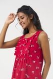  DDK070W41-ĐẦM KATE NỈ  MÀU ĐỎ SÁT NÁCH VỚI THIẾT KẾ NHẸ NHÀNG CHO MÙA TẾT. 