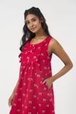  DDK070W41-ĐẦM KATE NỈ  MÀU ĐỎ SÁT NÁCH VỚI THIẾT KẾ NHẸ NHÀNG CHO MÙA TẾT. 
