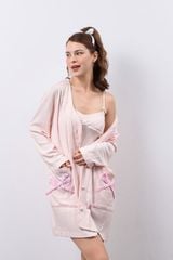 DDT010W41-ĐẦM THUN 2 DÂY KẾT HỢP ÁO KHOÁC NGOÀI CHO MÙA THU ĐÔNG.