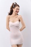  DDT010W41-ĐẦM THUN 2 DÂY KẾT HỢP ÁO KHOÁC NGOÀI CHO MÙA THU ĐÔNG. 