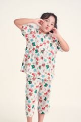 KLK010W41-BỘ LỬNG TAY PHỒNG CHẤT KATE , HỌA TIẾT ĐẶC TRƯNG NOEL CHO BÉ GÁI