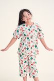  KLK010W41-BỘ LỬNG TAY PHỒNG CHẤT KATE , HỌA TIẾT ĐẶC TRƯNG NOEL CHO BÉ GÁI 