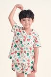  KSK010W41-BỘ PIJAMA SHORT CHẤT KATE , HỌA TIẾT ĐẶC TRƯNG CHO NOEL CHO BÉ 