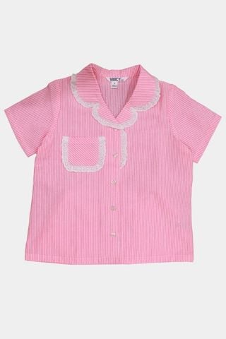  KSK022W41-BỘ SHORT KATE VỚI THIẾT KẾ  PIJAMA  ĐIỂM NHẤN REN NỔI BẬT TẠO SỰ XINH XẮN VÀ ĐÁNG YÊU CHO BÉ. 