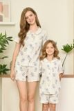  KSK038S11-BỘ SHORT KATE VỚI THIẾT KẾ CỔ LÁ SEN CÙNG HỌA TIẾT XINH XẮN, ĐÁNG YÊU DÀNH CHO BÉ 