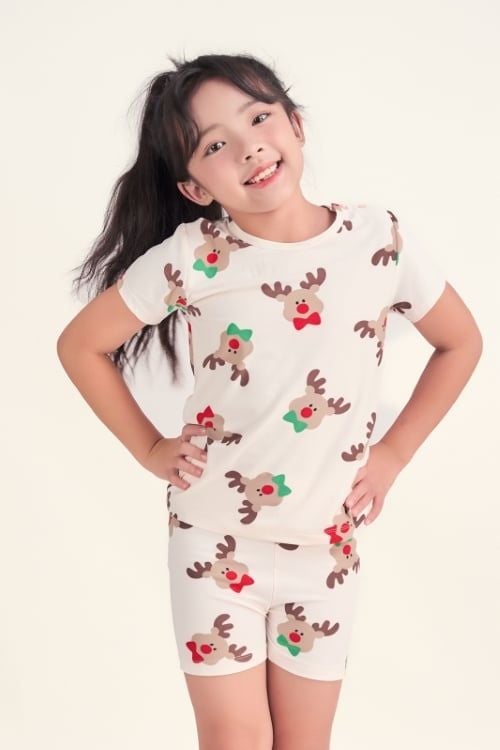  KST012S43-BỘ THUN SHORT CỔ TRÒN CHO BÉ, HỌA TIẾT ĐẶC TRƯNG CHO MÙA GIÁNG SINH 