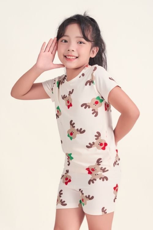  KST012S43-BỘ THUN SHORT CỔ TRÒN CHO BÉ, HỌA TIẾT ĐẶC TRƯNG CHO MÙA GIÁNG SINH 