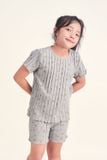  KST013S42-BỘ THUN SHORT MÀU XÁM VỚI NHIỀU HỌA TIẾT XINH XẮN CHO BÉ. 