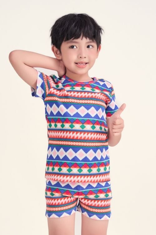  KST013S45-BỘ THUN SHORT CỔ TRÒN CHO BÉ, HỌA TIẾT ĐẶC TRƯNG CHO MÙA GIÁNG SINH 