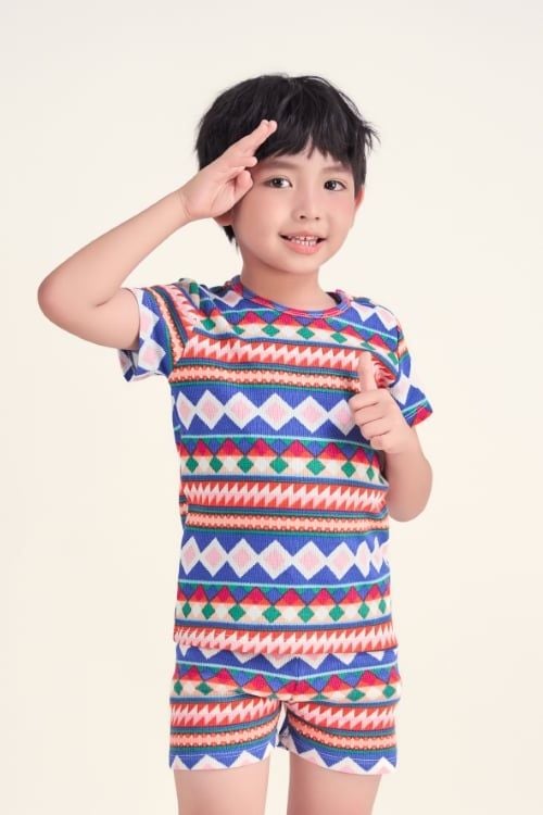  KST013S45-BỘ THUN SHORT CỔ TRÒN CHO BÉ, HỌA TIẾT ĐẶC TRƯNG CHO MÙA GIÁNG SINH 