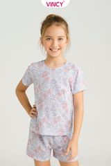 KST031S01-BỘ THUN SHORTS BÉ GÁI