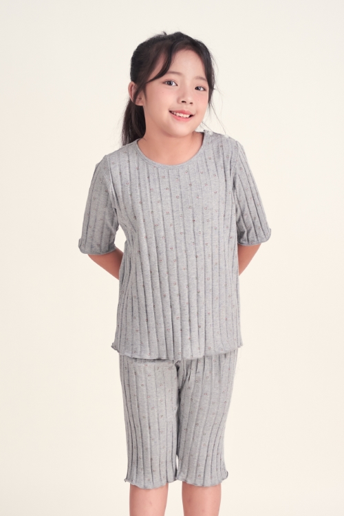 KTL012S41-BỘ THUN LỬNG MÀU XÁM VỚI NHIỀU HỌA TIẾT XINH XẮN CHO BÉ.