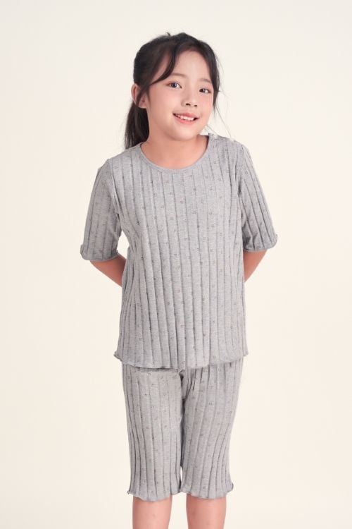  KTL012S41-BỘ THUN LỬNG MÀU XÁM VỚI NHIỀU HỌA TIẾT XINH XẮN CHO BÉ. 