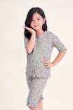  KTL012S43-BỘ THUN LỬNG MÀU XÁM VỚI NHIỀU HỌA TIẾT XINH XẮN CHO BÉ. 