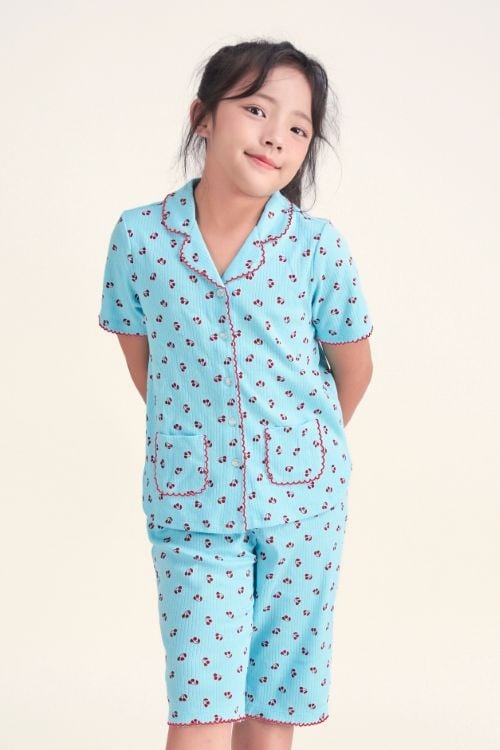  KTL025W12-BỘ LỬNG THUN BÉ GÁI VỚI THIẾT KẾ PIJAMA ĐIỂM NHẤN RODE NỔI BẬT TẠO SỰ XINH XẮN VÀ ĐÁNG YÊU 
