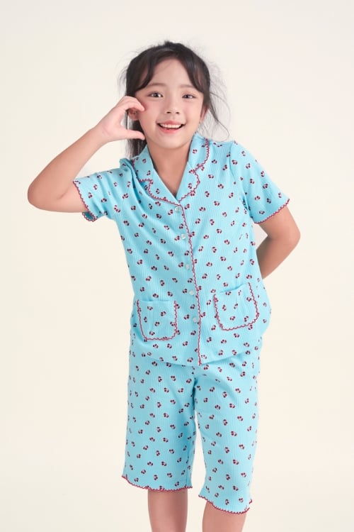 KTL025W12-BỘ LỬNG THUN BÉ GÁI VỚI THIẾT KẾ PIJAMA ĐIỂM NHẤN RODE NỔI BẬT TẠO SỰ XINH XẮN VÀ ĐÁNG YÊU