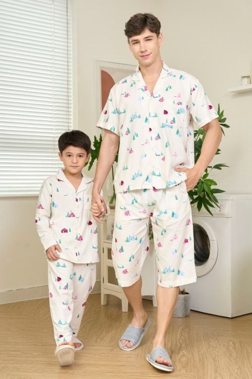  MLK021W01-BỘ PIJAMA LỬNG CHẤT KATE , HỌA TIẾT ĐẶC TRƯNG CHO NOEL CHO NAM 