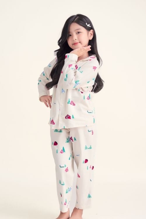  SDK014W11-BỘ PIJAMA DÀI TAY, CHẤT LIỆU KATE HỌA TIẾT ĐẶC TRƯNG NOEL CHO BÉ 