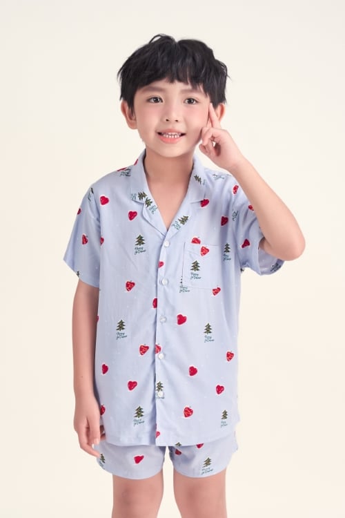 SSK026S21-Bộ PIJAMA SHORT CHẤT TOLE MỀM MẠI VỚI HỌA TIẾT XINH XẮN CHO MÙA NOEL.